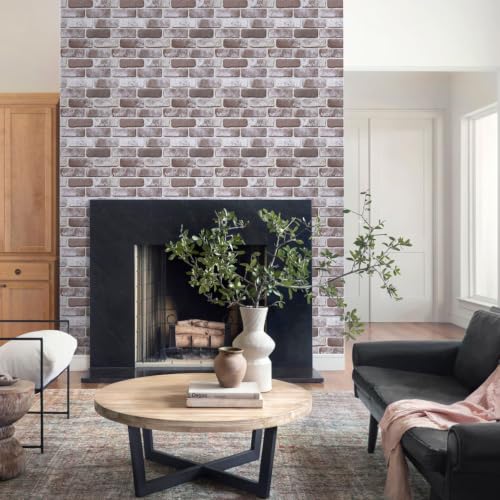 Commomy Faux Brick Wall Panels Peel and Stick Thin PVC 10 Pcs 11.8" x 11.8" - color: Brick-tk