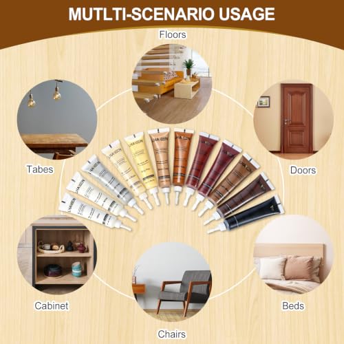Wood Furniture Repair Kit, 12 Colors Wood Touch Up Paint
