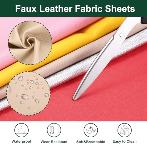 MECCANIXITY Faux Leather Fabric Sheets, 54x36 Inch Waterproof Solid Soft PU Synthetic Leather Sheet for Upholstery Replacement Renovate Furniture Bag Crafts DIY Sewings(Light Khaki) - color: Light Khaki