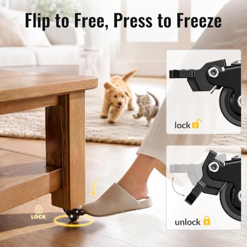 1 Inch Small Caster Wheels for Furniture Low Profile Casters Set of 4
