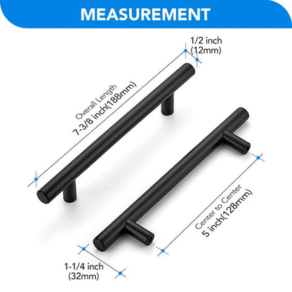 HOME EDIT Matte Black Cabinet Handles, Drawer Pulls, 5 Inch, 30 Pack - color: Matte Black, size: 5 Inch Hole Center