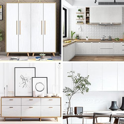 Arthome Peel and Stick Wallpaper - White Wood Contact Paper - White Wallpaper - Self-Adhesive, Removable and Waterproof for Cabinet, Countertop (11"x100") - color: White Wood, size: 11" x 100"