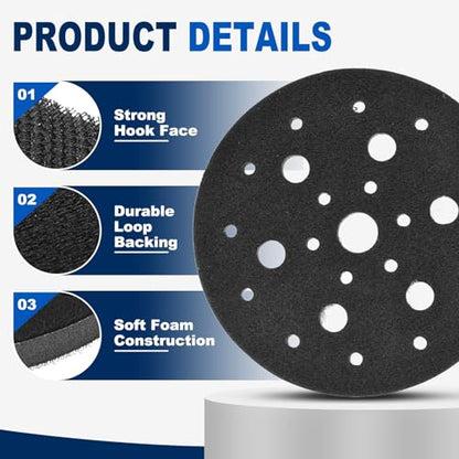 5Pcs 6 Inch Interface Pads, 25 Hole Foam Sanding Pads - size: 25 Hole