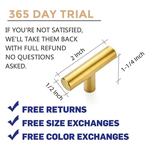 Ravinte Gold Cabinet Pulls, Stainless Steel, 2 Inch, 30 Pack - color: Brushed Brass