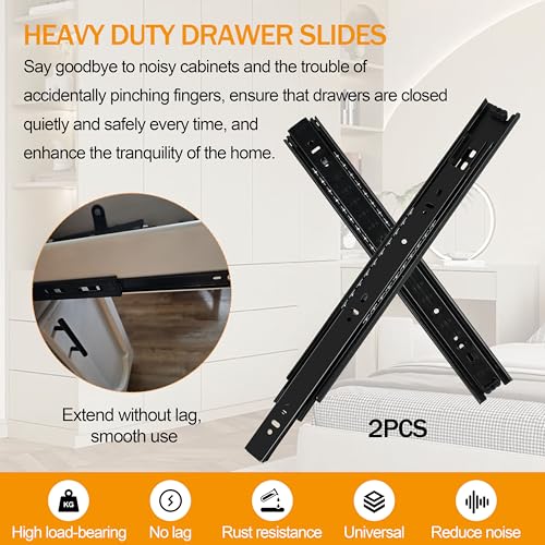 Drawer Slides Cabinet Slides 3-Section Full Extension Ball Bearing