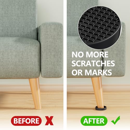 Non Slip Furniture Pads for Hardwood Floors - 16PCS 2" Caster Cups, Round - size: 2" 16pcs Black