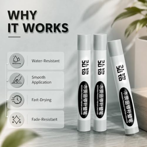3 Colors Wood Filler Sticks, Warm Gray Series 2, with Scraper - color: Warm Gray 2 Series