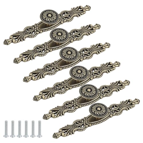 ANATTASOUL 6PCS Vintage Ring Drawer Pulls for Dresser Drawers(6.61"x0.83") - size: 6.61"x0.83"