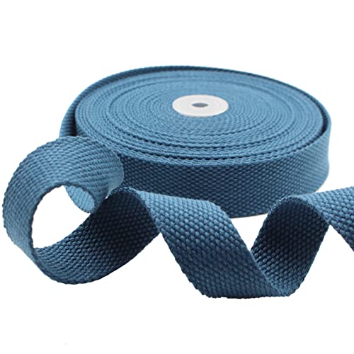Heavy Cotton Webbing 1 Inch Wide 10 Yard for Bag Handles, Strap, Tote Bag, Cloth Belt, Outdoor Supplies - color: Lake Blue, size: 10Y