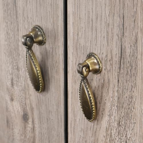 dophee 2 Pack Antique Bronze Single Hole Cabinet Handle Pulls, 2.36"x0.71"