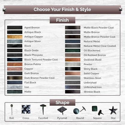 Square Clavos, Decorative Nails, Distressed, Pitted, 10 Pack (1") - size: 1 Inch