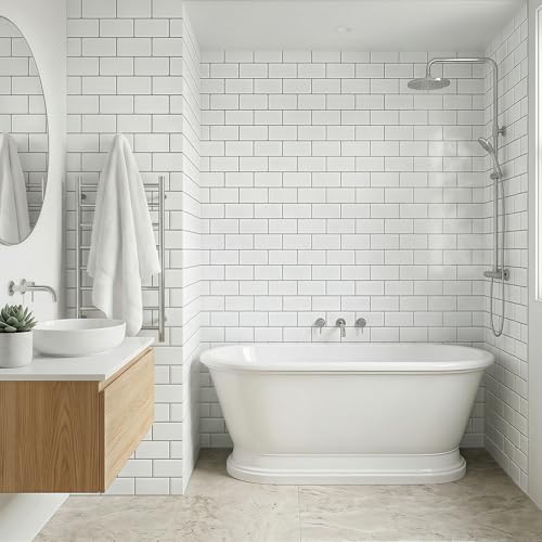 Arttown Peel and Stick 3D Wall Backsplash, 10-Sheet, 12" × 12" White - color: White, size: 10PC 12"x12"