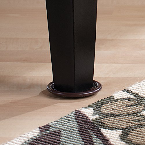 SoftTouch 2-1/2" Round Reusable Carpet Bottom Furniture Caster Cups for Office Chairs, Desks, and Carts, Furniture Wheel Caster Cups for Carpet and Hardwood Surfaces, 4-Pack, Brown - size: 2-1/2 Inch, 4 Pack, style: Round