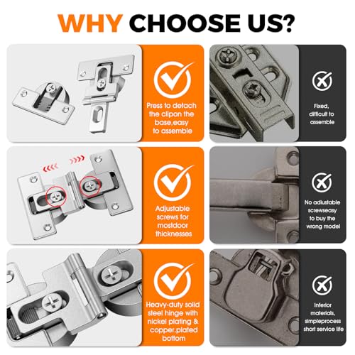 Bifold Door Hinges-Soft Close,180° Folding Concealed Hinge for Cabinets