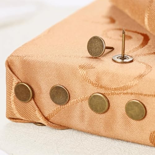 dophee100Pcs 7/16 Inch Bronze Decorative Upholstery Tacks Nails, Flat Head - size: Style 2