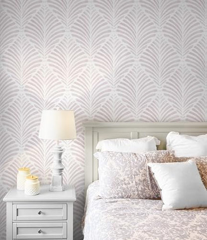 Safiyya Peel and Stick Wallpaper Boho Contact Paper Pink Geometric Modern Wall Paper Self Adhesive Removable Wallpaper for Bedroom Vinyl Rolls 17.3"x78.7" - color: Pink and White, size: 17.3" x 78.7"