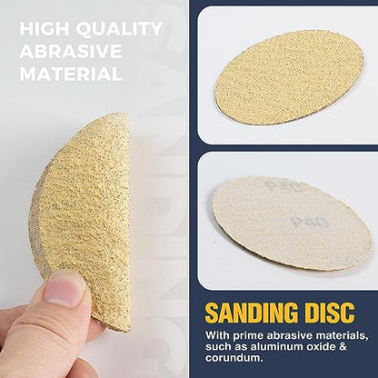 S SATC 50PCS 3 Inch Hook and Loop Sanding Discs Orbital Sander Sandpaper for Orbital Sander Include 40/60/80/120/220/320/400/600/800/1000 Grits Sanding Discs for Woodworking Automotive Metal - style: (40-1000)Grit 50 pack