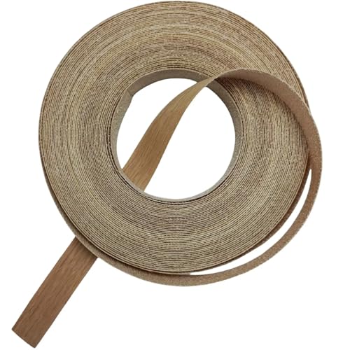 Real White Oak 3/4 Inch ×50ft Wood Veneer Edge Banding Roll,Preglued Iron On Edging Band with Hot Melt Adhesive-Edgebanding Flexible Wood Tape for Laminate Furniture Repair