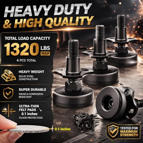 Adjustable Furniture Leveling Feet, 4 Pack