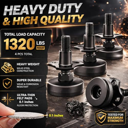 Adjustable Furniture Leveling Feet, 4 Pack