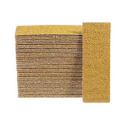 HARFINGTON 50pcs Micro Sander Paper 40 Grit 3.5x1.2 Inch Mini Sanding Sheets Strips Hook Loop Sandpapers for Wood Metal Small Projects Tight Spaces Polish Work - size: 3.5 x 1.2 inch