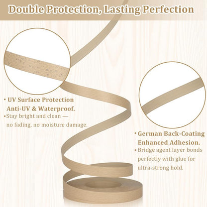 Light Beige Wood Grain Edge Banding, 15/16" x 25ft PVC Edge Banding Tape, 1mm Thick Non-Glued Wood Veneer Edging for Furniture Repair, Small Shelf & DIY Project - color: Light Beige, size: 15/16 inch X 25 ft