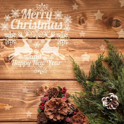 YKW 10 Pcs Large Christmas Stencils Set - Reusable 14.1x8.6 Inch Holiday Templates for Painting on Wood, Porch Signs, Walls & Canvas - Snowman, Tree, Reindeer Designs - DIY Home Decor Tool - style: XMAS