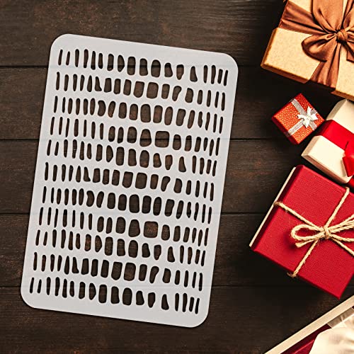 FINGERINSPIRE Geometric Spots Plastic Crocodile Skin Art Stencil Templates 11.7x8.3 Inch Irregular Square Shape for Wall, Tile, Furniture