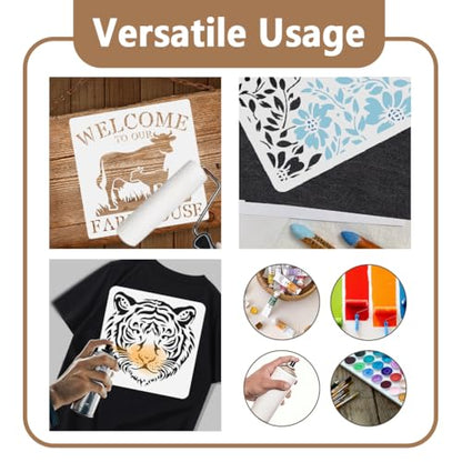 2Pcs Cosmic Swirl Mod Spiral Wall Stencil Templates 11.8 x 11.8 Inch Reusable Plastic Stencils for Painting on Wood Wall Floor Fabric Glass Furniture - style: Swirl Mod Spiral