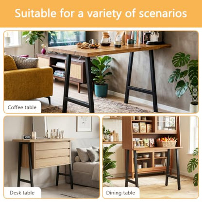 Metal Furniture Legs H-Shape,Black Set of 2, 40H x 20W - size: 40 IN