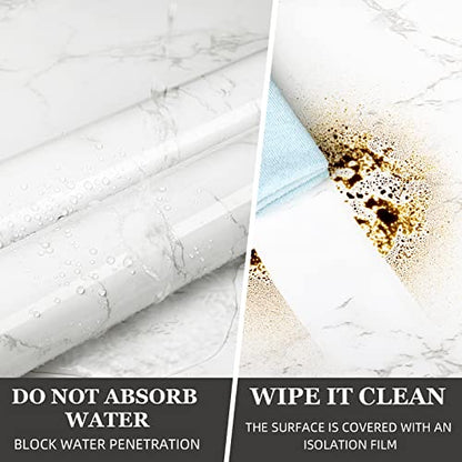 Marble Contact Paper White Peel and Stick Wallpaper for Kitchen Countertop - color: Gray/White, size: 15.7" x 236.2"