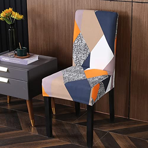 Stretch Chair Covers Slipcovers Set of 4 Printed Stretchable Dining Chair Slipcover Washable Removable for Kitchen,Hotel,Restaurant - color: Grey Rubik's Cube, size: 4