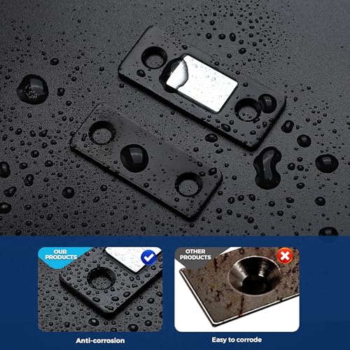 Ultra Thin Cabinet Magnetic Door Catch Stainless Steel,Matte Black,12 Pack - color: Black