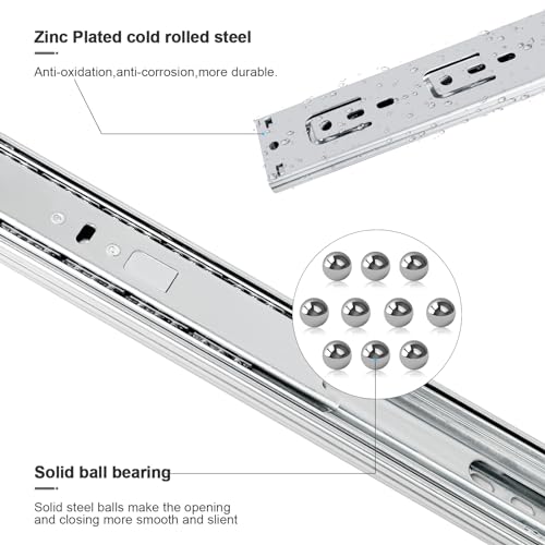 12 inch Soft Close Drawer Slides 6 Pairs Ball Bearing Full Extension Cabinet Drawer Slides 3 fold, Side Mount, 100 LB Capacity Heavy Duty Drawer Slide 12" - size: 12inch(300mm), style: Sliver-6