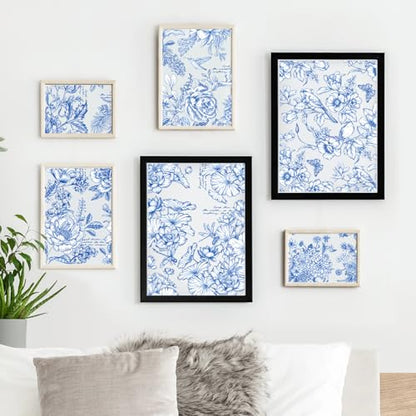 Wxiben 6 Pcs Vintage Blue Flower Rub on Transfers for Crafts and Furniture - style: Blue Flower