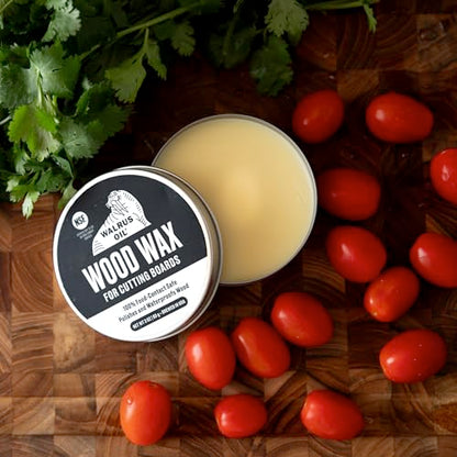 WALRUS OIL - Wood Wax, 3 oz Can, FDA Food-Safe, Cutting Board Wax and Board Cream
