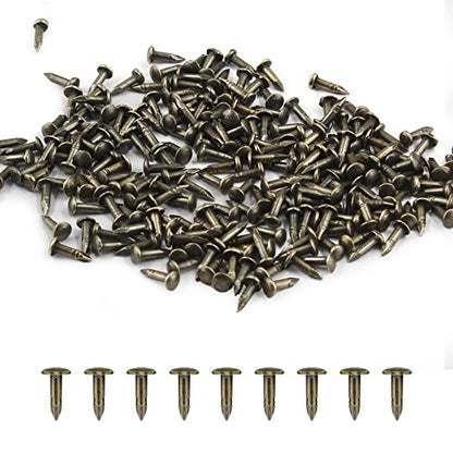 BokWin Tiny Brad Nails, Bronze, 1.2x6mm, 200 Pcs - color: Bronze