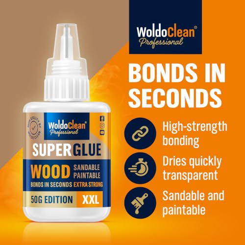 WoldoClean Super Glue for Wood 50g Extra Strong Gel - Wood Adhesive