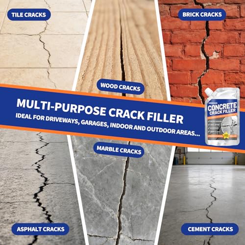 Concrete Crack Filler, 2.65LB Self-Leveling Cement Crack Repair - size: 2 Pcs, 2.65LB