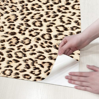 HueBurst Leopard Peel and Stick Wallpaper 17.3"x240" Cheetah Contact Paper Self Adhesive Brown Wallpaper Removable Waterproof Art DIY Wall Paper for Bedroom Living Room (28.8sq.ft.) - size: 17.3" x 240"