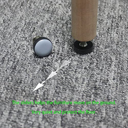 Furniture Leveler PTFE(Teflon) Bottom(20mm Base),Threaded Shank(1/4-20) Adjust Pads,Table/Chair/Cabinet/Sofa Medium Adjustable Legs Leveling,Nuts Installation and Floor Protection(16Pack) - size: 20mm Base 1/4-20 x 1", 16 Pack