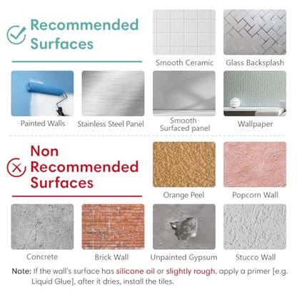 Commomy Thicker Peel and Stick Tiles 10 pcs of 12" x 12" - color: Glossy Gradient Taupe & Thicker Design
