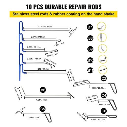 VEVOR Dent Puller Kit, 116 PCS Paintless Dent Repair Kit with Remover Tools, Golden Lifter & Glue Tabs for Car Dents, Door Ding Repair - size: 116PCS