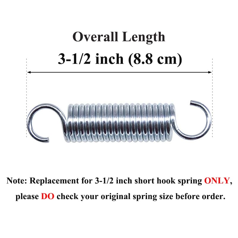 Yoogu 3-1/2 inch Overall Length Recliner Sofa Chair Springs | Pack of 2 - size: 3-1/2 Inch