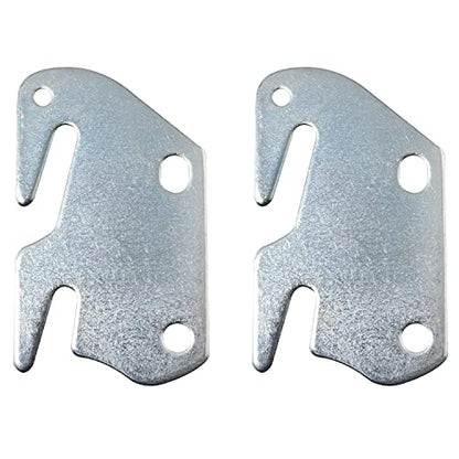 2pcs Iron Bed Frame Hooks Wooden Bed Rail Hook Plates 3.8x2.3x0.08 Inches for Headboard Replacement Hanging Piece