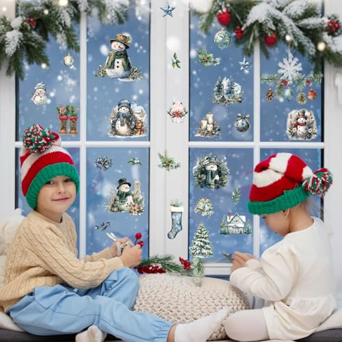 20 Sheets Vintage Christmas Snowman Rub on Transfers for Crafts and Furniture Xmas Winter Holidays Clipartr Transfer Stickers Rub on Decals for Scrapbook DIY Wood Fabric Journal Dairy Envelope Crafts - style: Snowman