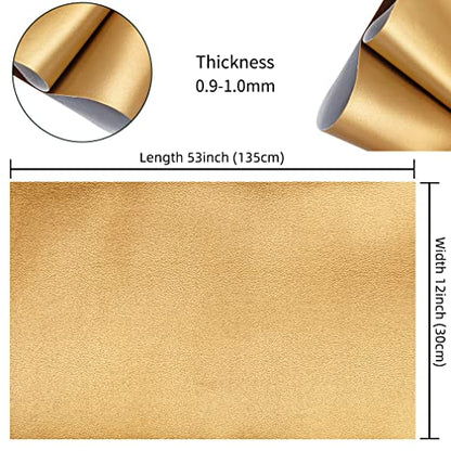 HYANG Smooth Solid Color Dark Goldenrod Faux Leather Sheets 1 Rolls 12"X53" (30cmX135cm),Faux Leather is Great for, Bows,Earrings Handmade DIY Craft Projects Making - color: Dark Goldenrod