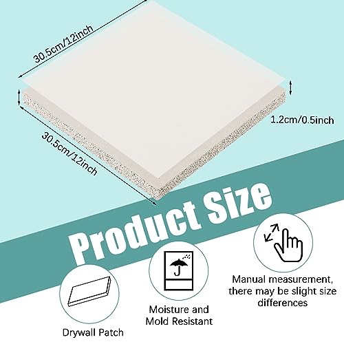 Amylove 1 Pcs 12 x 12 x 1/2 Inch Drywall Repair Panel for Mend Wall, White - color: White, size: 12 x 12 x 1/2 Inch