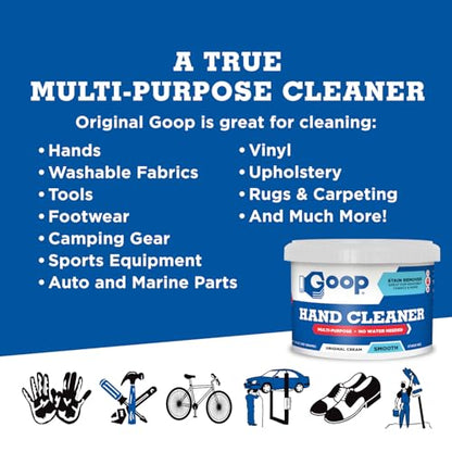GOOP Original Multi-Purpose Waterless Hand Cleaner and Stain Remover - 14 oz Can (Pack of 2) - size: 14 Ounce (Pack of 2)