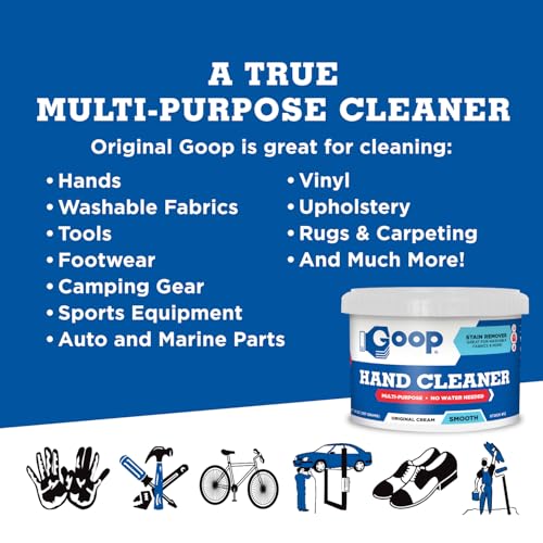 GOOP Original Multi-Purpose Waterless Hand Cleaner and Stain Remover - 14 oz Can (Pack of 4) - size: 14 Ounce (Pack of 4)